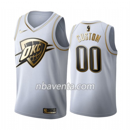 Camiseta Hombre Oklahoma City Thunder Personalizadas 2019-20 Nike Blanco Golden Edition Swingman